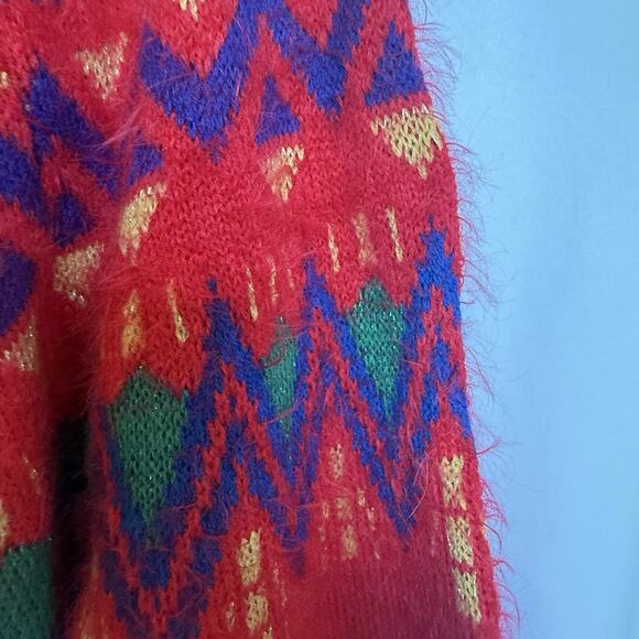 Womens Christmas Fair Isle Sweater Size M Fuzzy Cozy Ugly Holiday Party Festive - Picture 5 of 12
